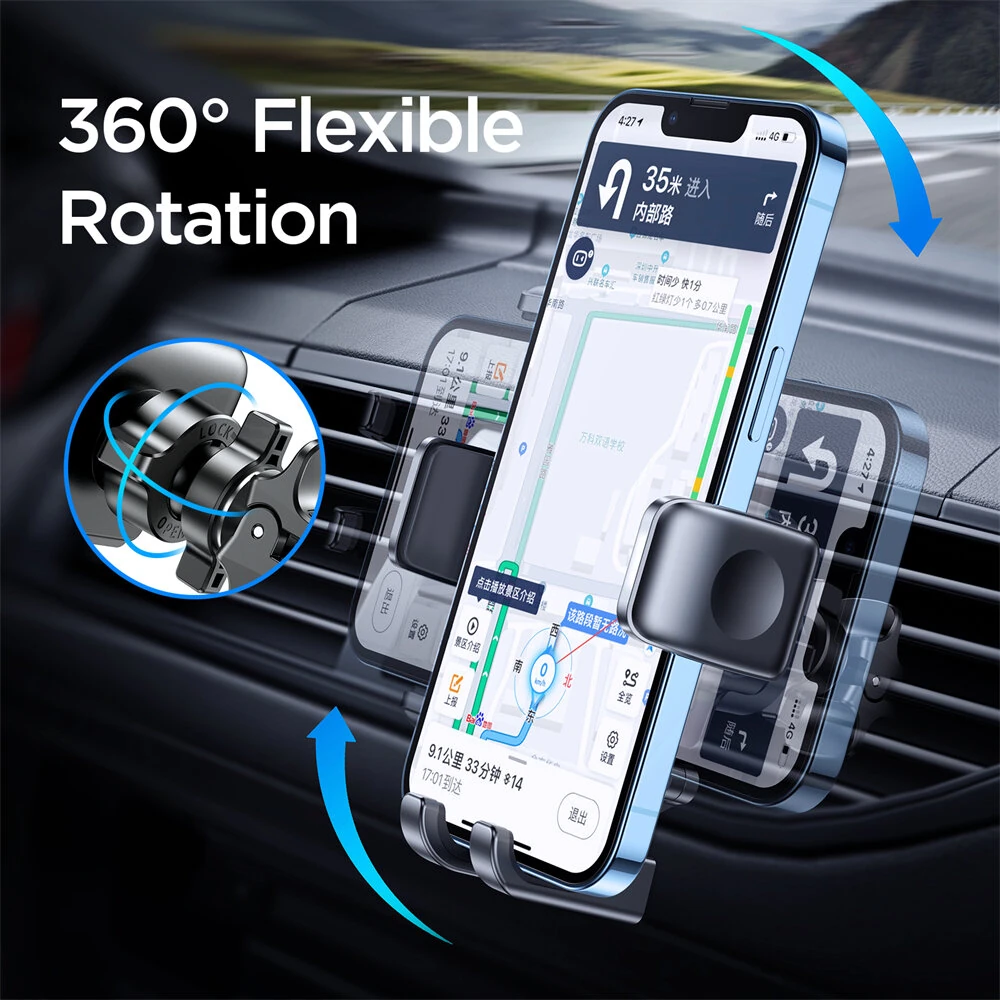 Joyroom ZS283 Car Phone Holder Mechanical Vehicle Navigation Air Vent Dashboard Mount — view 3