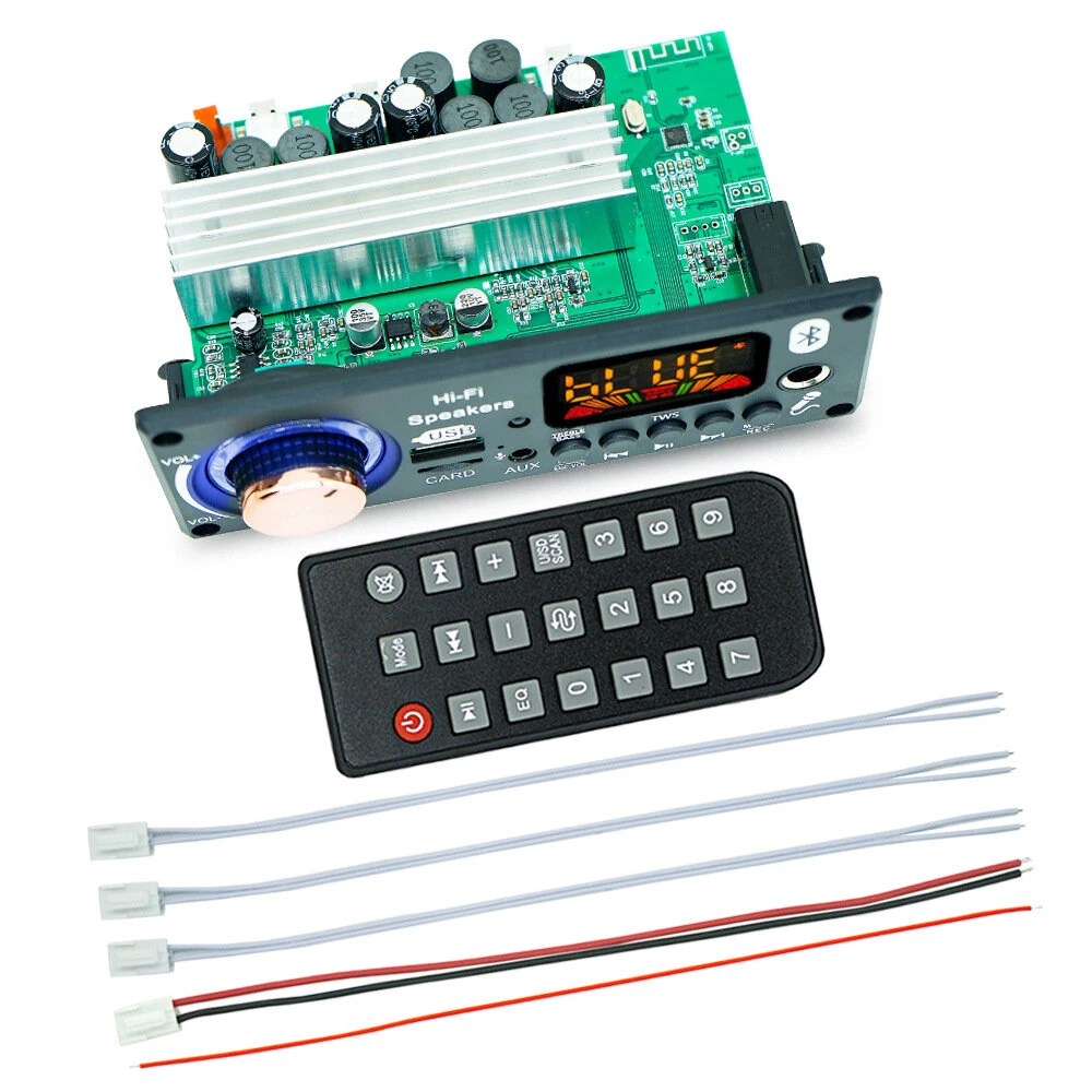 JQ-D187BT TPA3116 50W+50W+100W Audio Amplifier Board 2.1 Channel Bluetooth Decoder DC 6V-24V HiFi MP3 Player Module USB FM AUX — view 2