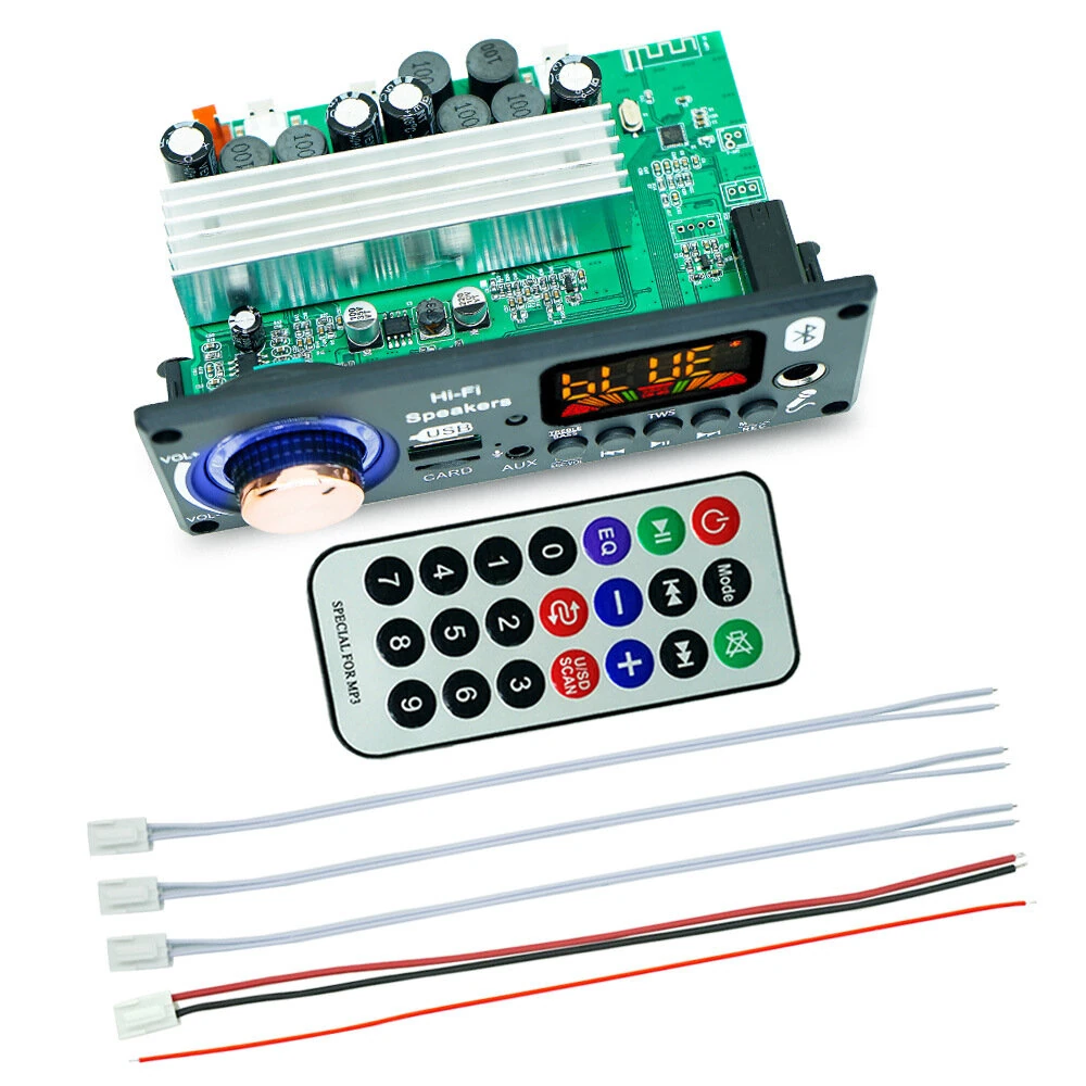 JQ-D187BT TPA3116 50W+50W+100W Audio Amplifier Board 2.1 Channel Bluetooth Decoder DC 6V-24V HiFi MP3 Player Module USB FM AUX — view 3