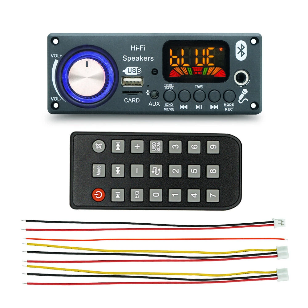 JQ-D187BT TPA3116 50W+50W+100W Audio Amplifier Board 2.1 Channel Bluetooth Decoder DC 6V-24V HiFi MP3 Player Module USB FM AUX — view 4