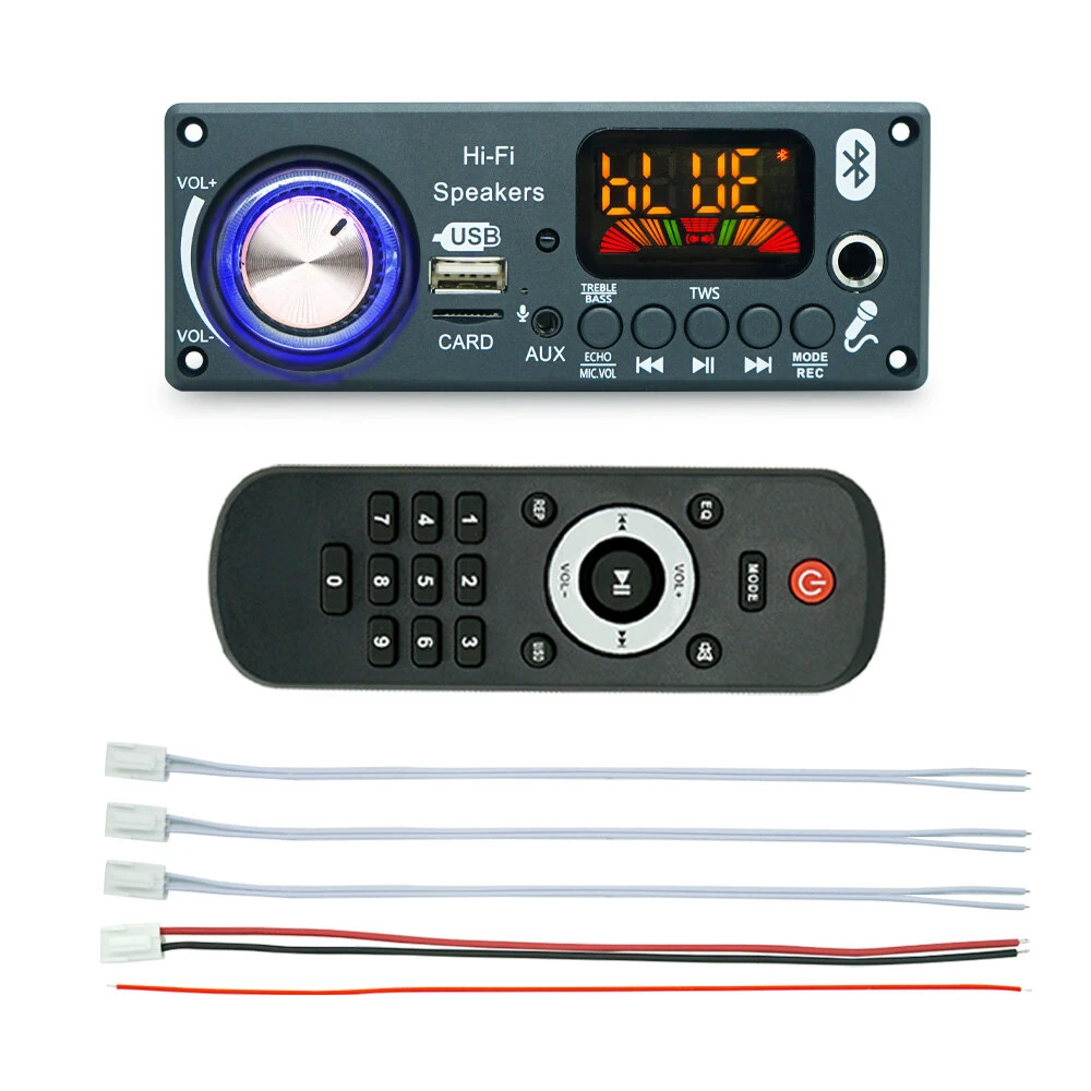 JQ-D187BT TPA3116 50W+50W+100W Audio Amplifier Board 2.1 Channel Bluetooth Decoder DC 6V-24V HiFi MP3 Player Module USB FM AUX — view 6