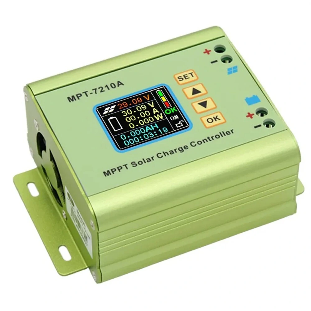 JUNTEK MPT-7210A Solar Battery Charger MPPT Controller Digital Control Boost Voltage Module High Conversion Efficiency Durable ABS Material 12-60V Input 15-90V Output Power Saving Eco-Friendly