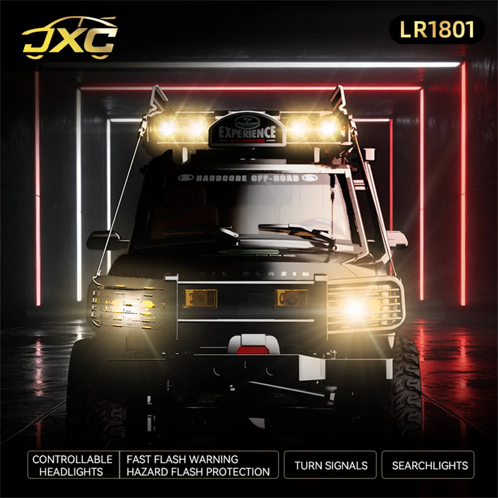 JXC LR1801 RTR 1/18 2.4G 4WD RC Car Rock Crawler Off-Road Climbing Truck Mechanical Three Speed Full Proportional Remote Control LED Light Vehicles Models Toys — view 10