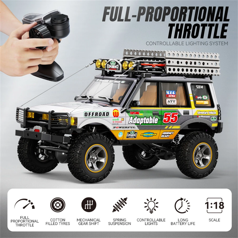 JXC LR1801 RTR 1/18 2.4G 4WD RC Car Rock Crawler Off-Road Climbing Truck Mechanical Three Speed Full Proportional Remote Control LED Light Vehicles Models Toys — view 11