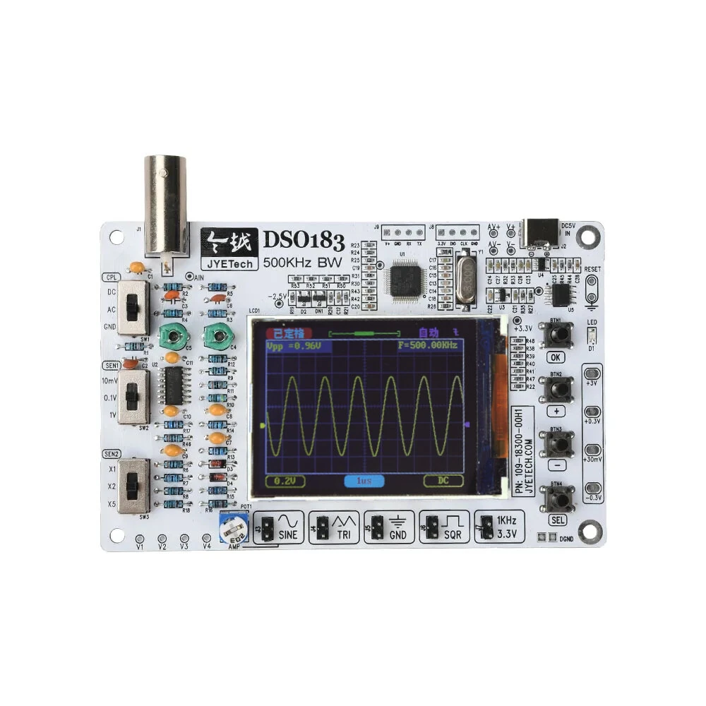 JYETech DSO183 DIY Oscilloscope Kit 500KHz ADC Built in Signal Generator Waveform Display for Electronic Competition Training — view 4