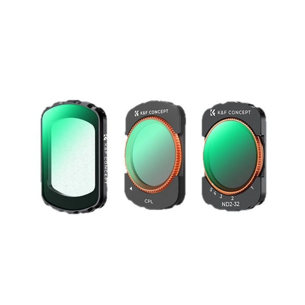 K&F Concept 3-In-1 Filter Kit 28-Layer Nano Coating ND2-32 CPL MCUV Camera Lens Filters Compatible with DJI Osmo Pocket 3 Camera — image 1