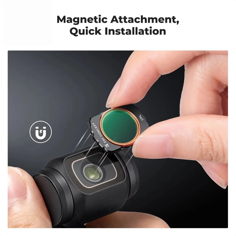 K&F Concept 3-In-1 Filter Kit 28-Layer Nano Coating ND2-32 CPL MCUV Camera Lens Filters Compatible with DJI Osmo Pocket 3 Camera — view 3