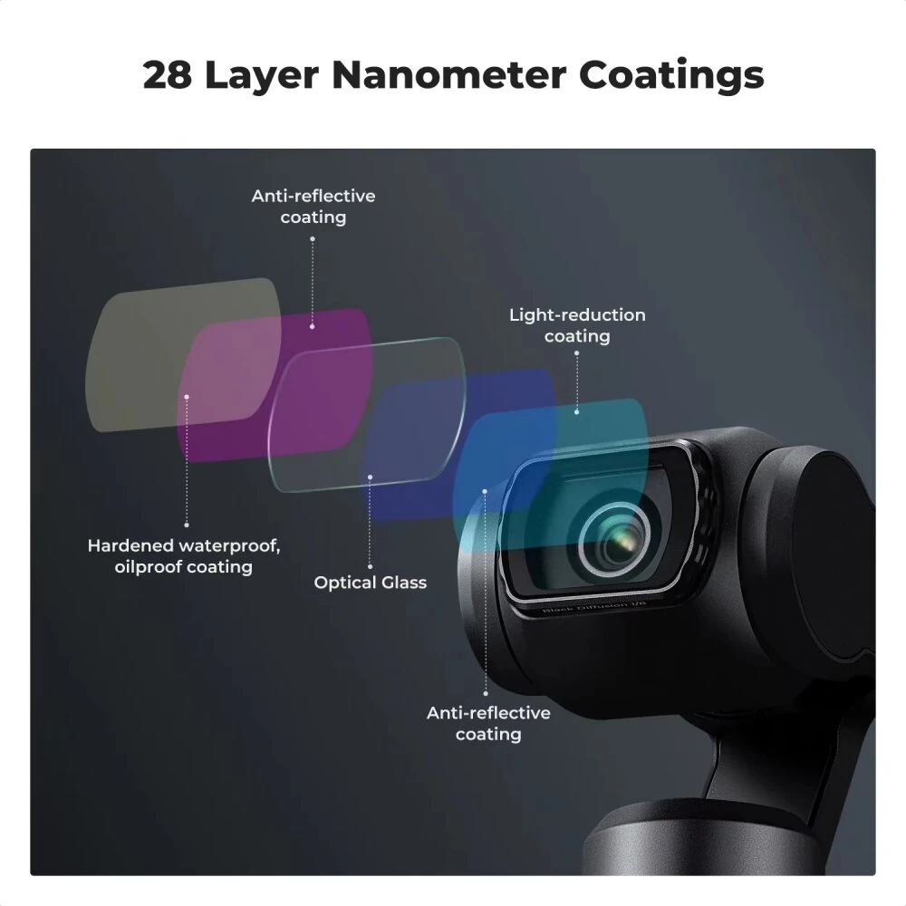 K&F Concept 3-In-1 Filter Kit 28-Layer Nano Coating ND2-32 CPL MCUV Camera Lens Filters Compatible with DJI Osmo Pocket 3 Camera — view 4