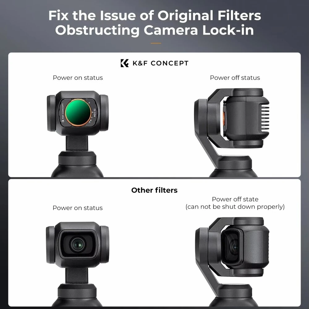 K&F Concept 3-In-1 Filter Kit 28-Layer Nano Coating ND2-32 CPL MCUV Camera Lens Filters Compatible with DJI Osmo Pocket 3 Camera — view 6