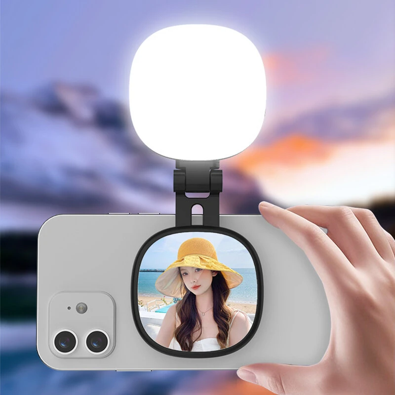 K04 Magnetic Foldable Selfie Light Rechargeable LED Fill Light for Phone with 3 Color Temperatures Adjustable 270° Flip Pocket Portable for Vlog TikTok Live Streaming Video Call — image 1