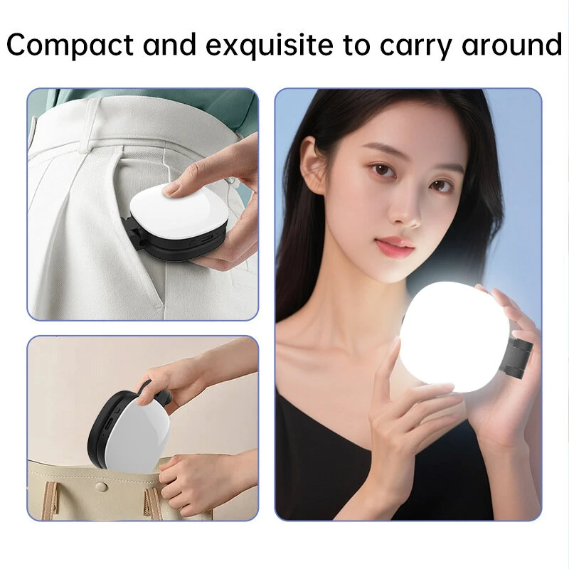 K04 Magnetic Foldable Selfie Light Rechargeable LED Fill Light for Phone with 3 Color Temperatures Adjustable 270° Flip Pocket Portable for Vlog TikTok Live Streaming Video Call — view 3