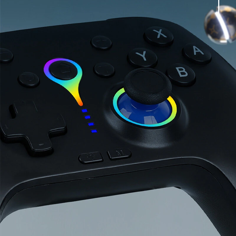 K22/K23 Wireless Gaming Controller with 1KHz Hall Effect Joysticks Tri Mode 6 Axis Gyro RGB Vibration for PC Switch iOS Android with Phone Bracket — view 2