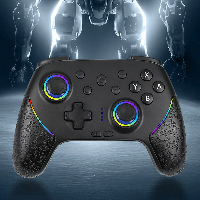 K22/K23 Wireless Gaming Controller with 1KHz Hall Effect Joysticks Tri Mode 6 Axis Gyro RGB Vibration for PC Switch iOS Android with Phone Bracket — view 5