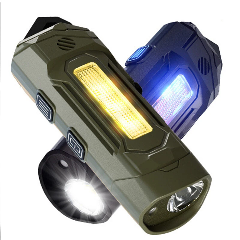 K220 Mini Keychain Flashlight with UV Violet Light Buzzing Horn USB-C Charging Waterproof Design Magnetic Attraction Portable Tactical Torch 32g Lightweight — image 1