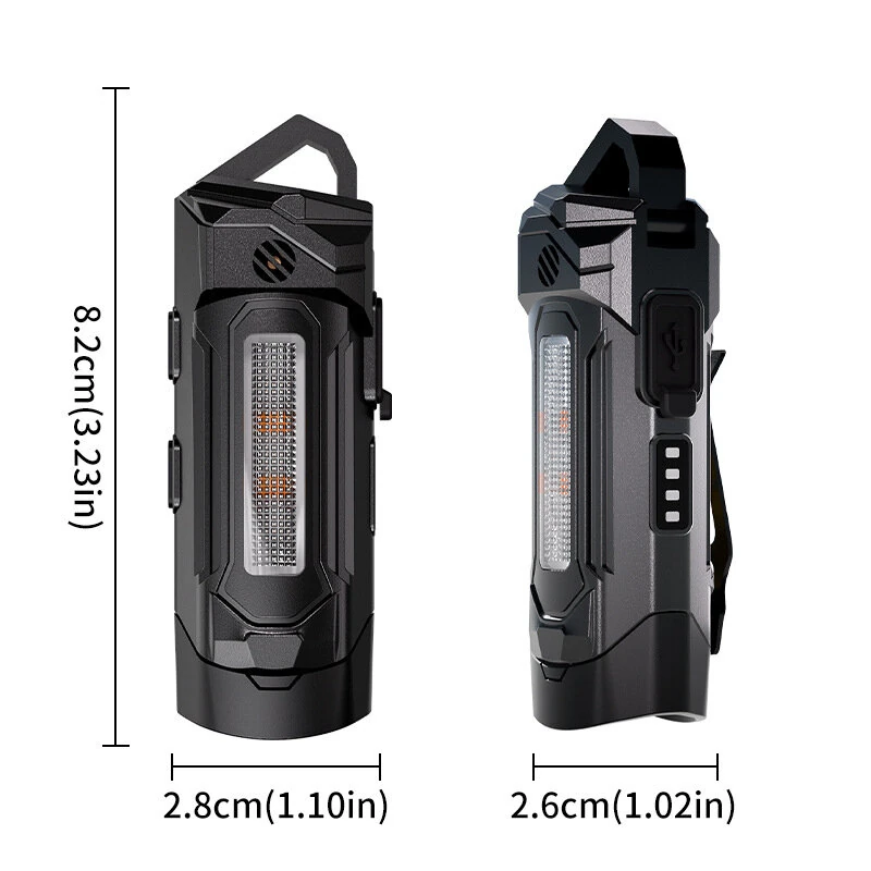 K220 Mini Keychain Flashlight with UV Violet Light Buzzing Horn USB-C Charging Waterproof Design Magnetic Attraction Portable Tactical Torch 32g Lightweight — view 7