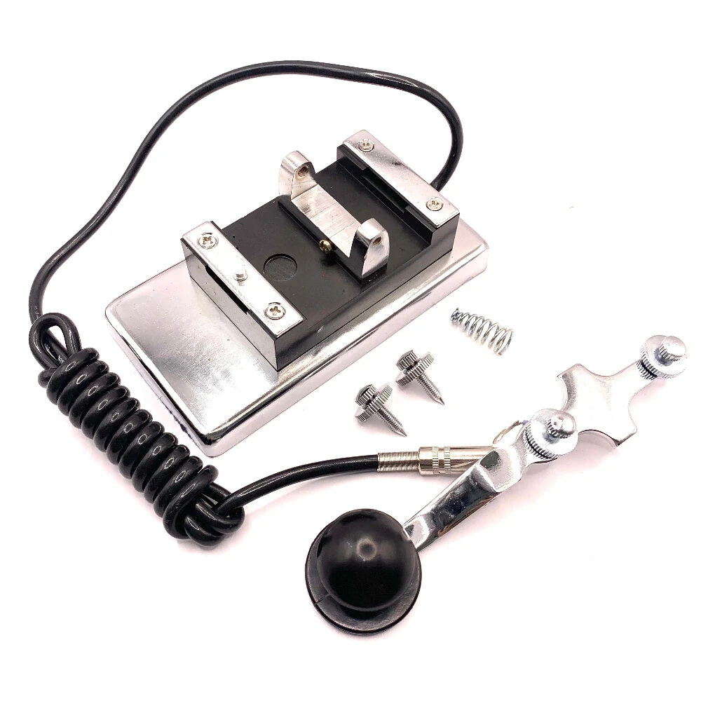 K4 Morse Code Key Stainless Steel Manual CW Keyer 0.8kg Heavy Stable Design Upgraded 3.5mm Plug for Shortwave Radio Communication — Pricio