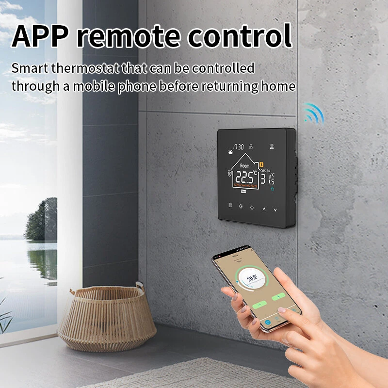 K7 Tuya Smart WiFi Thermostat with LCD Touch Screen for Electric/Water Heating Weekly Programmable Child Lock Voice Control with Alexa Google Home — view 5