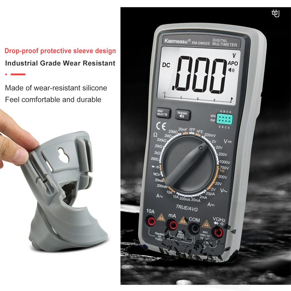 Kaemeasu KM-DM02S Digital Multimeter with Voice Broadcast True RMS Measurement Non-Contact Voltage Detection High Precision Auto-Ranging Multimeter for Electrical Troubleshooting — view 7