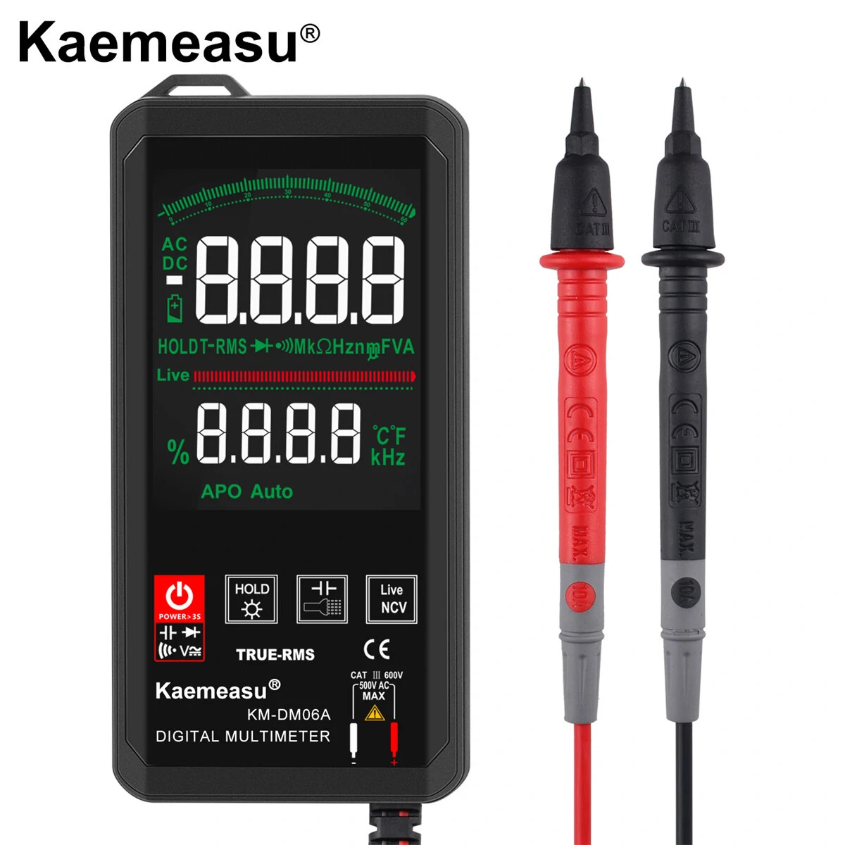 Kaemeasu KM-DM06A 6000 Counts Smart Mini Touch Digital Multimeter with Color Screen True RMS Measurement Auto Recognition Ideal for Electronic Repair — view 2