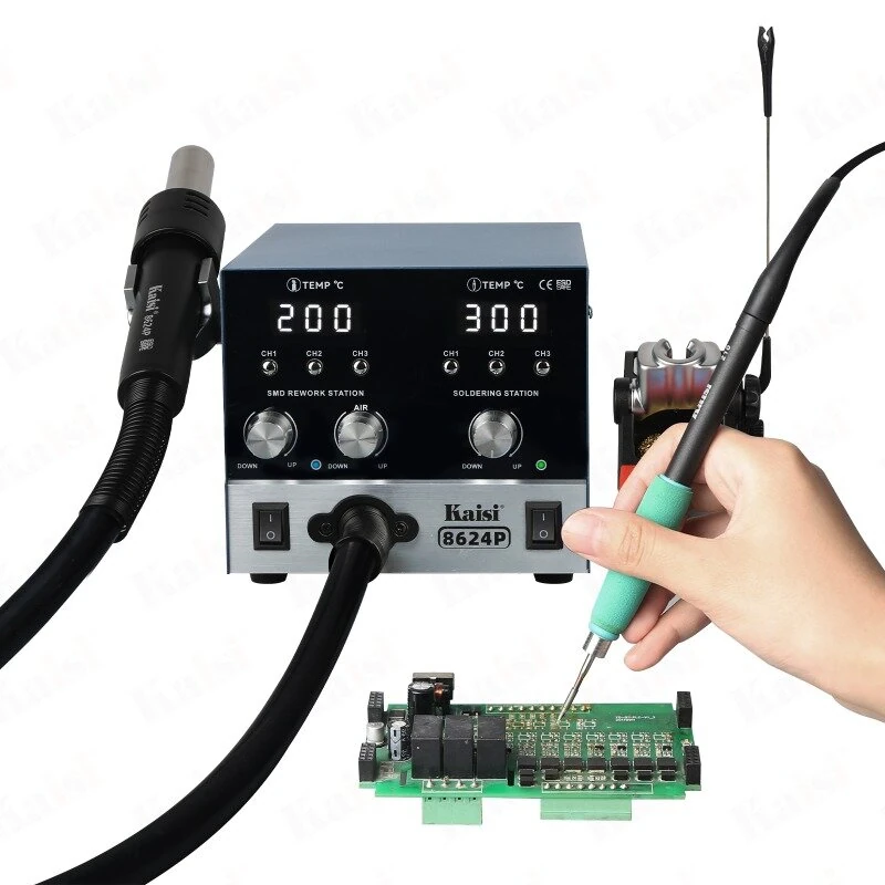 Kaisi 8624P 800W Hot Air Gun BGA Rework Station SMD Soldering Iron 210 Desoldering Station Display Welding Tool 2 IN 1 — view 5