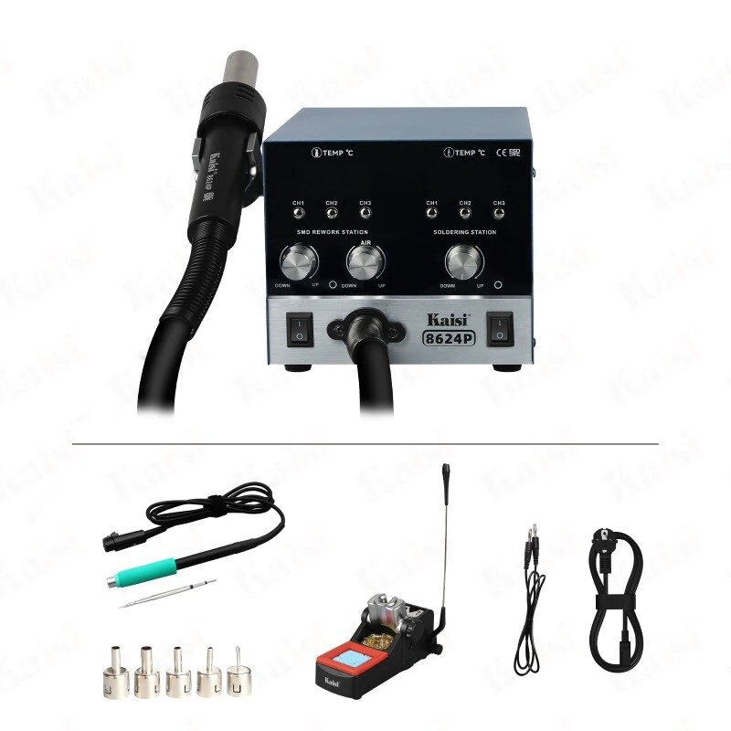 Kaisi 8624P 800W Hot Air Gun BGA Rework Station SMD Soldering Iron 210 Desoldering Station Display Welding Tool 2 IN 1 — view 6