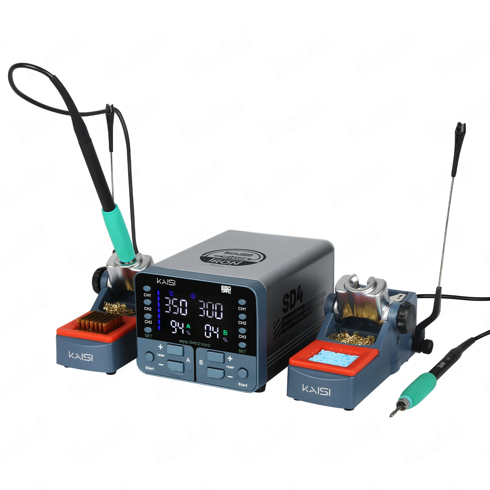 KAISI SD4 240W Dual Channel Digital Soldering Iron Station Professional Welding Rework Station with Fast Heating Compatible with 210 245 Handles — view 2