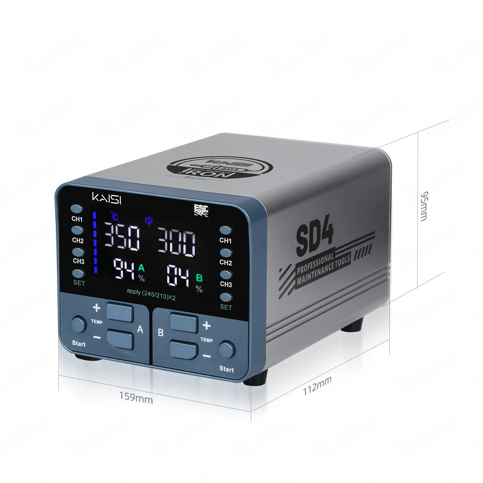 KAISI SD4 240W Dual Channel Digital Soldering Iron Station Professional Welding Rework Station with Fast Heating Compatible with 210 245 Handles — view 5