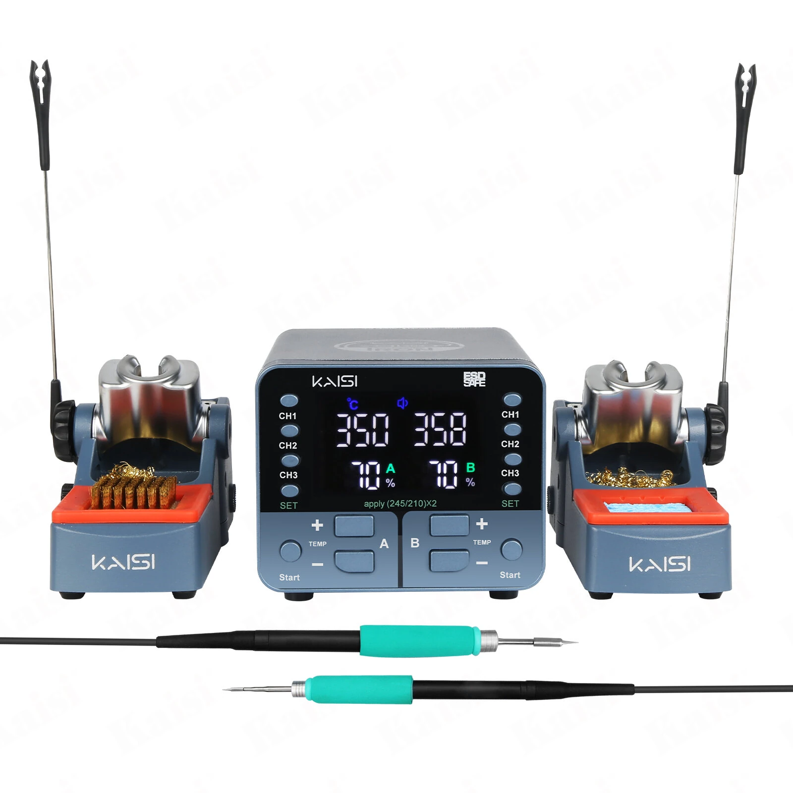 KAISI SD4 240W Dual Channel Digital Soldering Iron Station Professional Welding Rework Station with Fast Heating Compatible with 210 245 Handles — view 7