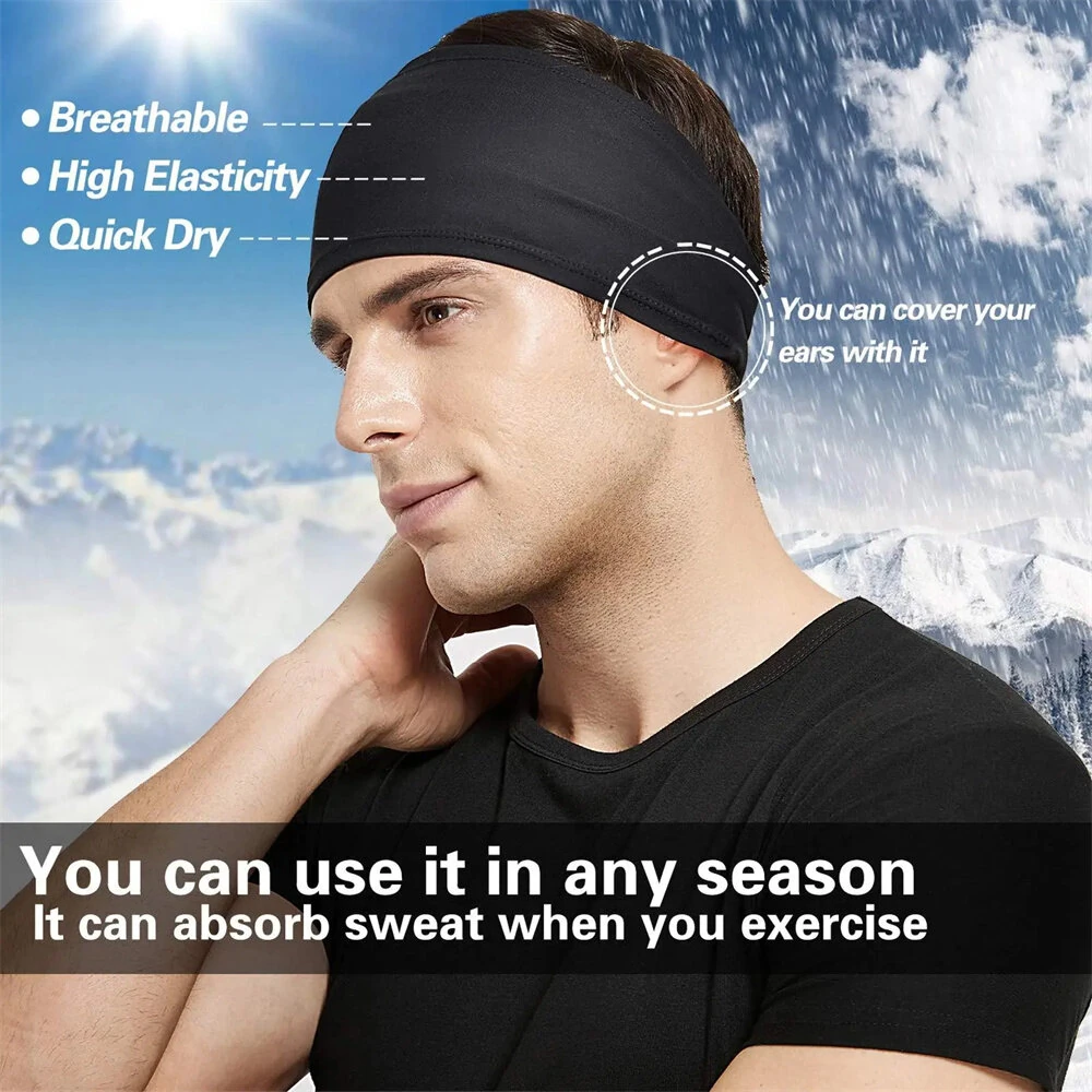 KALOAD 1Pcs Sports Headband Running Fitness Soft Elastic Sweatband Quick-Dry Hairbands for Outdoor Cycling Jog Tennis Yoga Gym — view 3