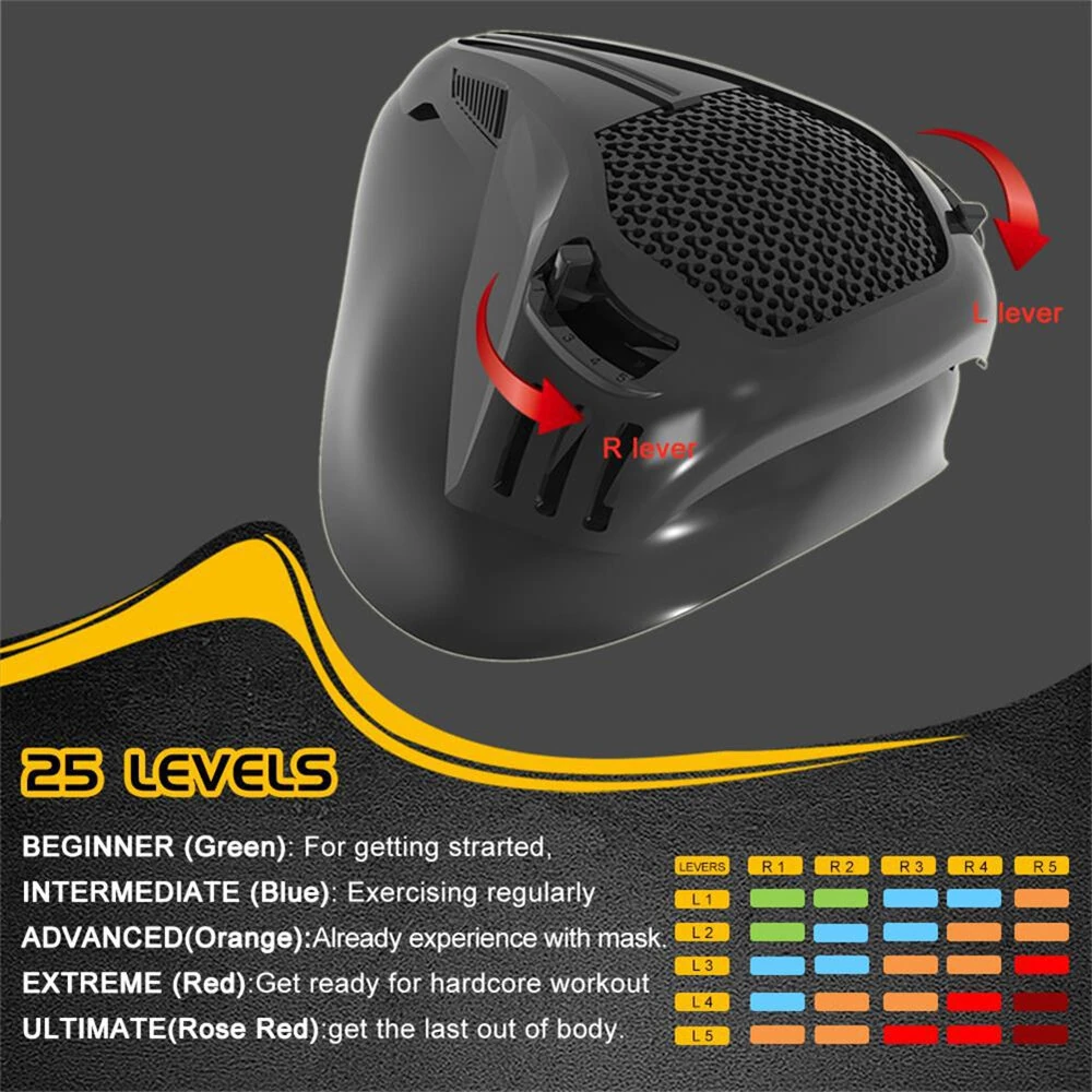 KALOAD 25 Levels Sports Oxygen-controlled Fitness Mask Running to Simulate High-altitude Low-oxygen Training Face Mask — view 3