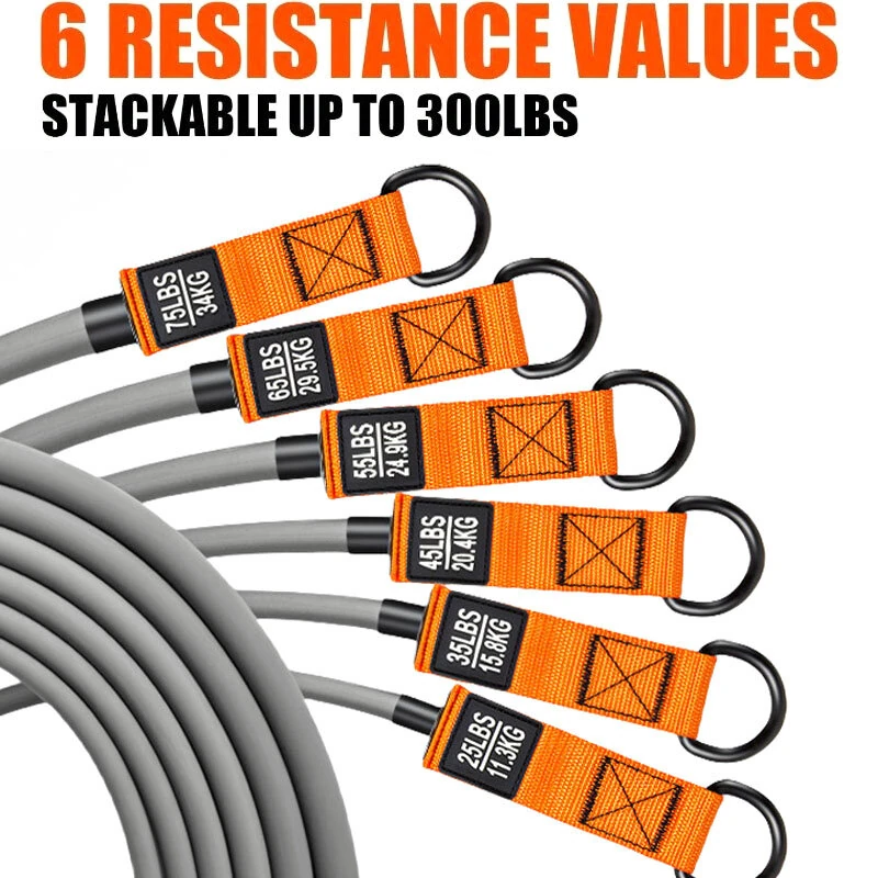 KALOAD 300lbs Adjustable Resistance Bands Set with Handles for Muscle Strength Slim Fitness Training Home Gym Exercise — view 3