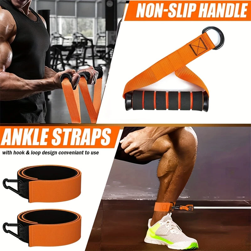KALOAD 300lbs Adjustable Resistance Bands Set with Handles for Muscle Strength Slim Fitness Training Home Gym Exercise — view 7
