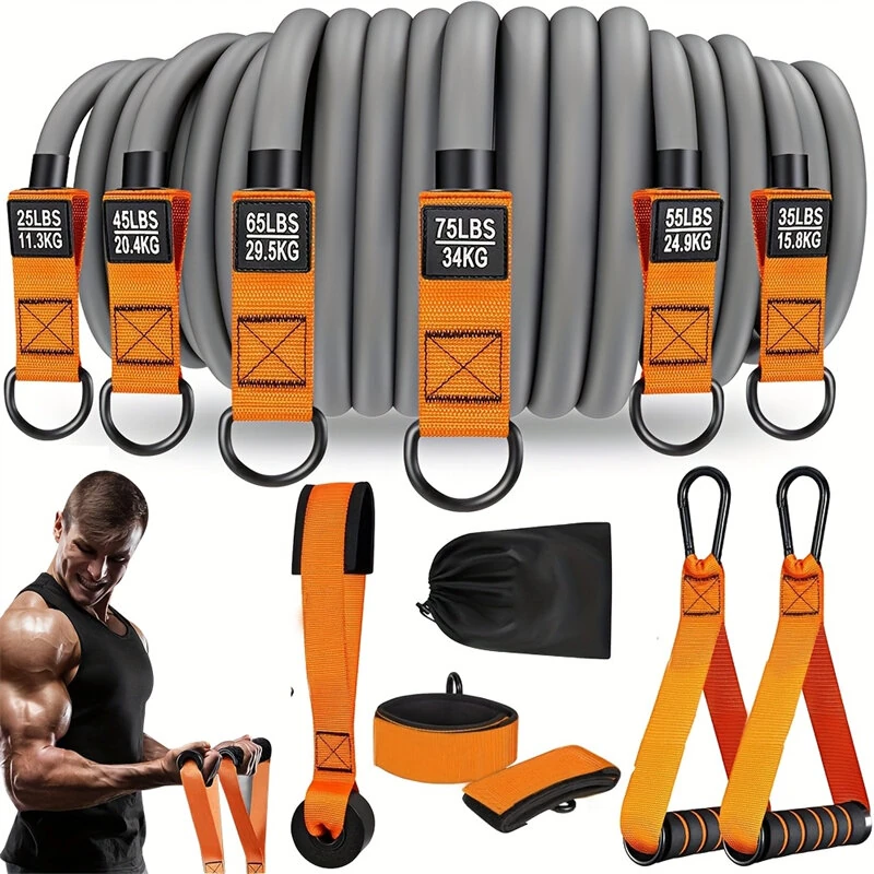 KALOAD 300lbs Adjustable Resistance Bands Set with Handles for Muscle Strength Slim Fitness Training Home Gym Exercise — view 8