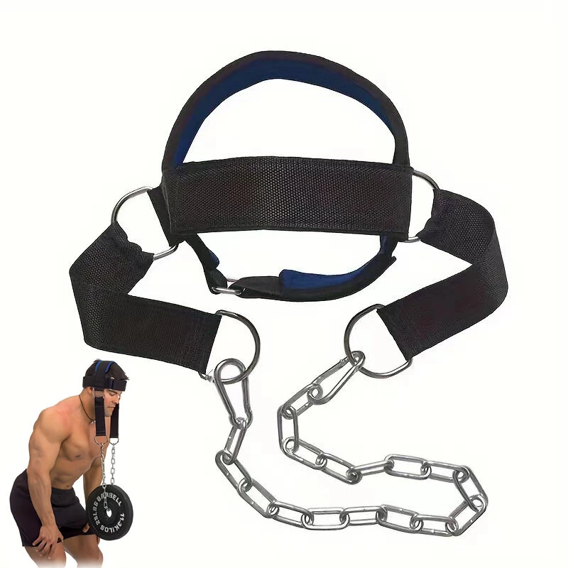KALOAD Adjustable Head Neck Training Harness with Chain for Strengthen Neck Chin Muscles Weighted Neck Cap Boxing Resistance Training — image 1