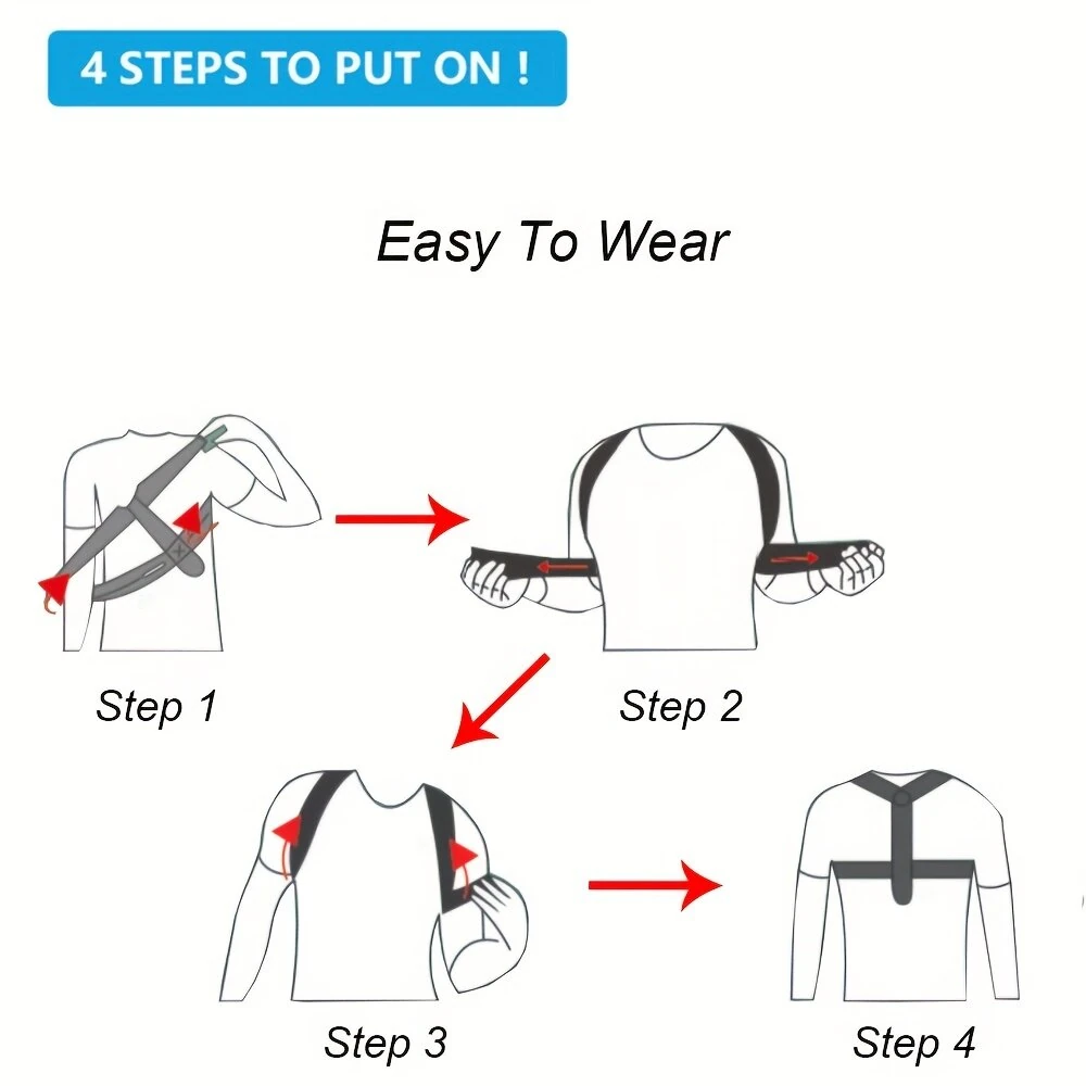KALOAD Back Posture Corrector Belt Brace Hunchback Corrector Men Women Sitting Posture Correction Belt Shoulder Straight Back — view 5