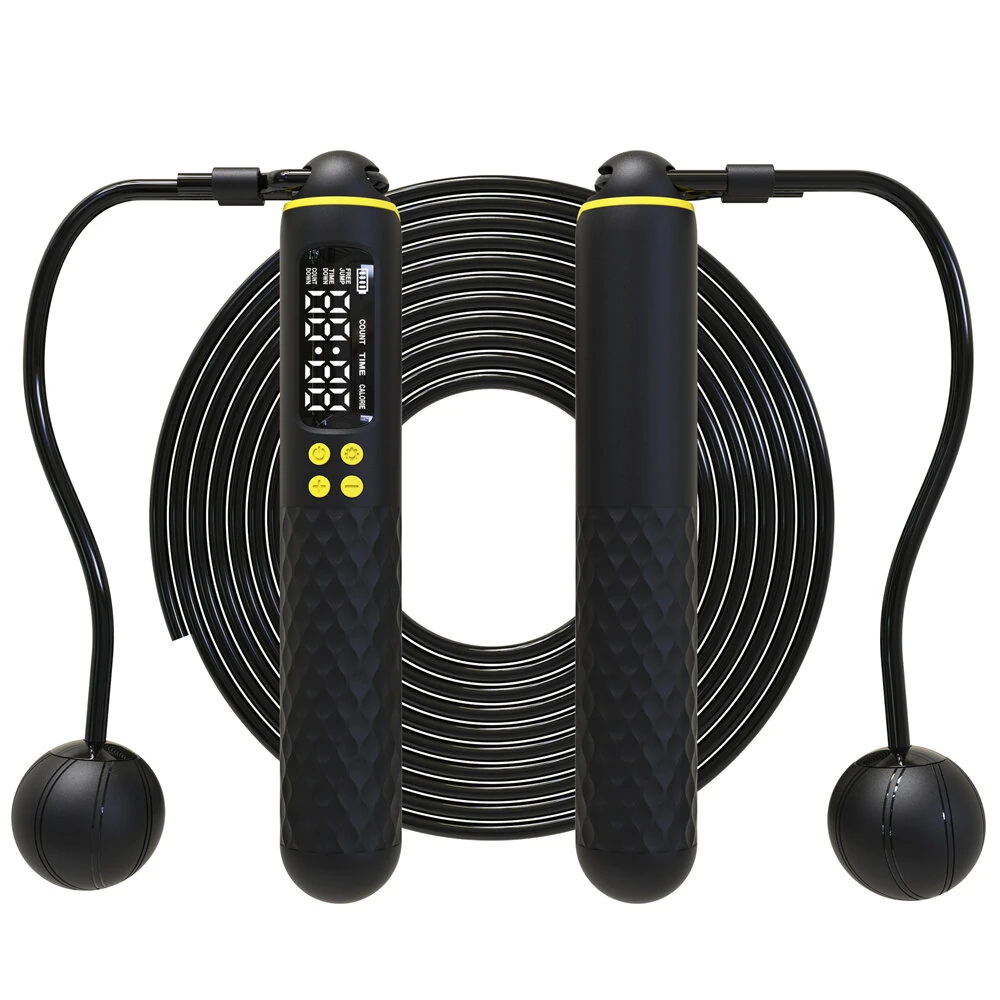 KALOAD Bluetooth Smart Count Jump Rope Type-C Charging Weighted / Cordless Wire Rope Adjustable Jump Rope Trainer Digital Wireless Calorie Counter — view 2