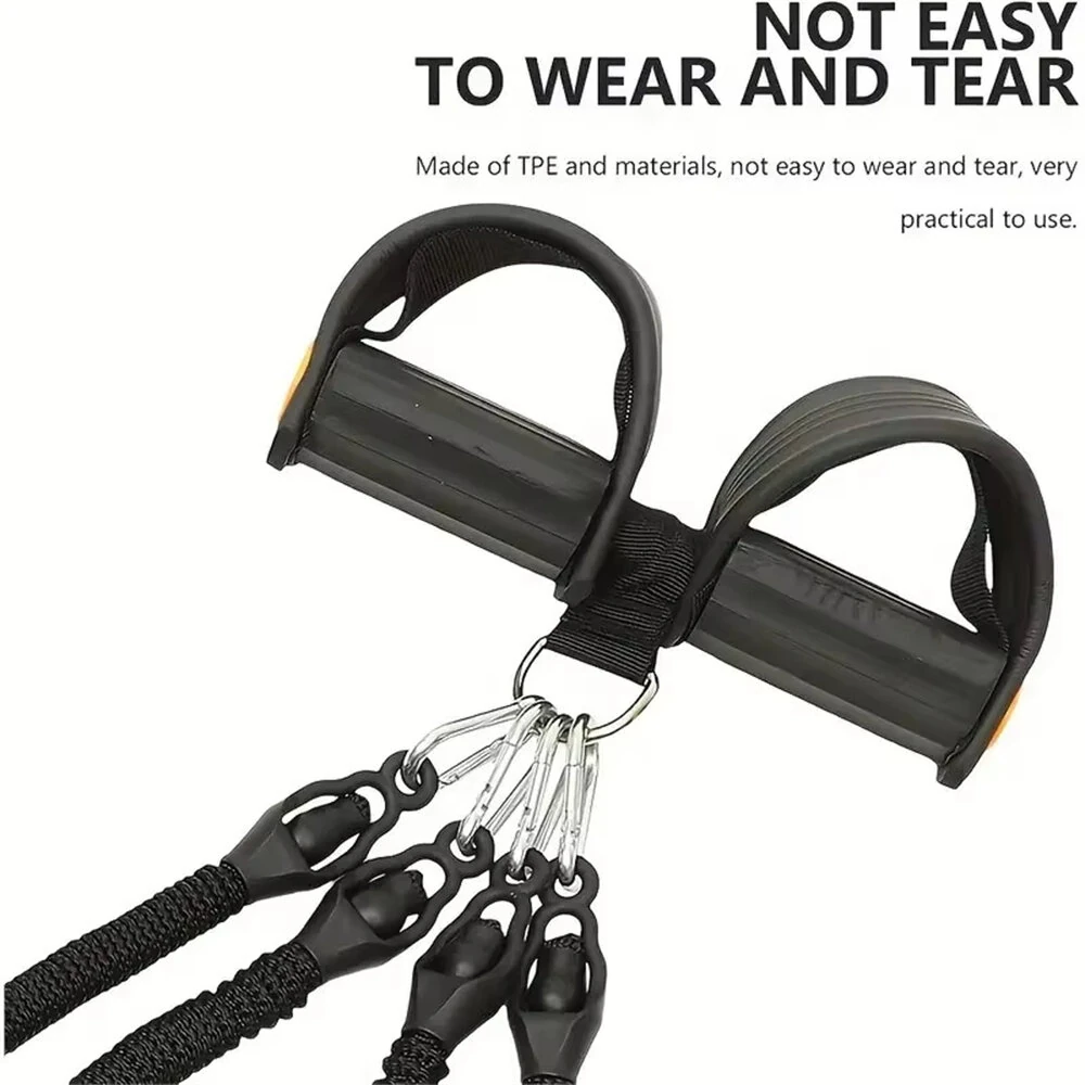 KALOAD Multifunction Fitness Resistance Band Pedal Pull-Up Sit-Up Trainer Adjustable Full Body Exercise Equipment Non-Slip Handles Portable Home Gym Workout Tool Ankle Puller Door Hook Accessories — view 3