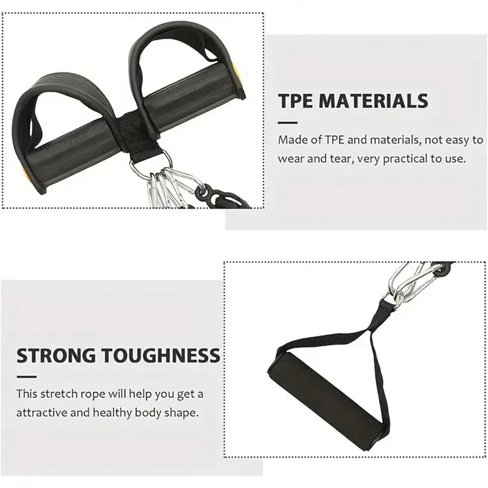 KALOAD Multifunction Fitness Resistance Band Pedal Pull-Up Sit-Up Trainer Adjustable Full Body Exercise Equipment Non-Slip Handles Portable Home Gym Workout Tool Ankle Puller Door Hook Accessories — view 4