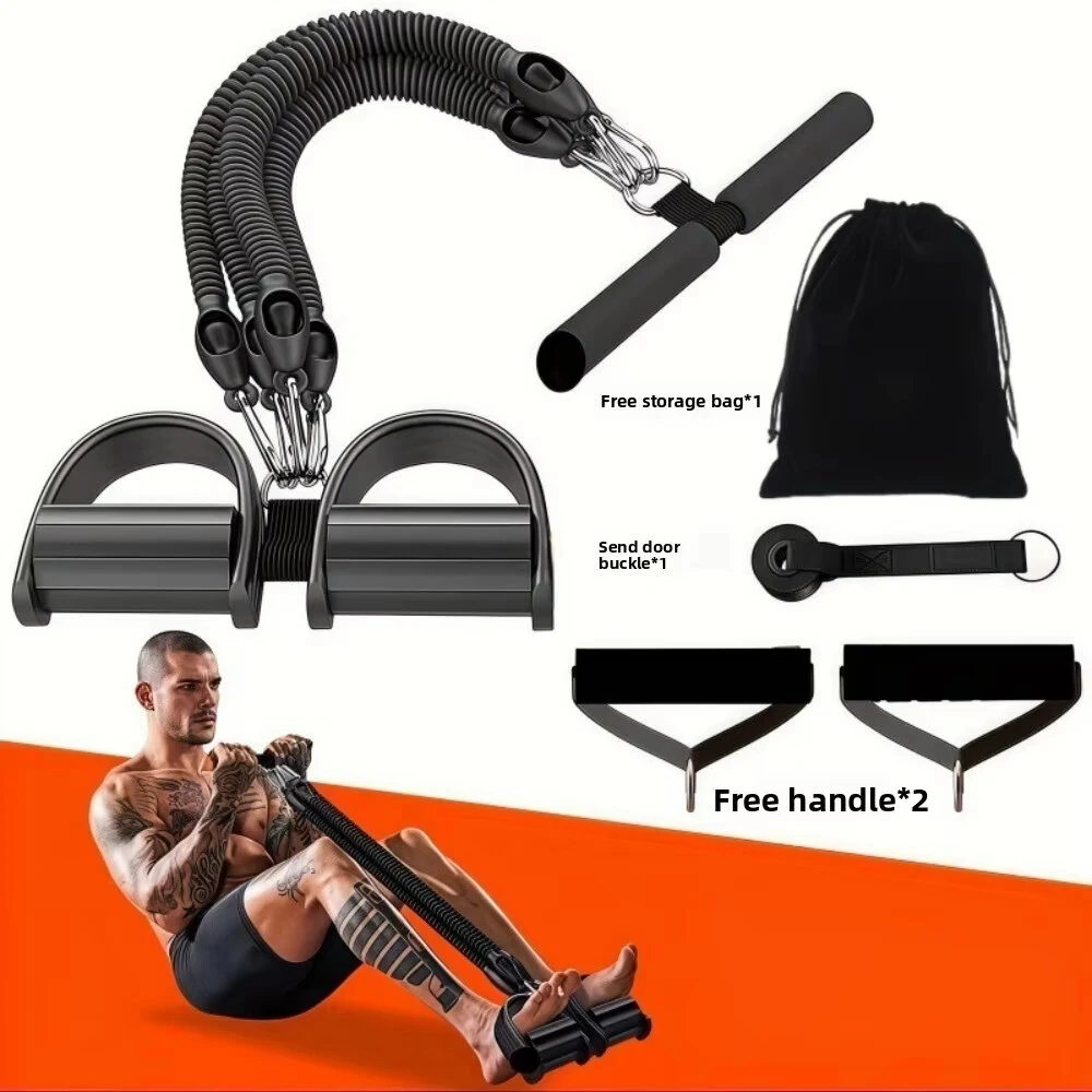 KALOAD Multifunction Fitness Resistance Band Pedal Pull-Up Sit-Up Trainer Adjustable Full Body Exercise Equipment Non-Slip Handles Portable Home Gym Workout Tool Ankle Puller Door Hook Accessories — view 5