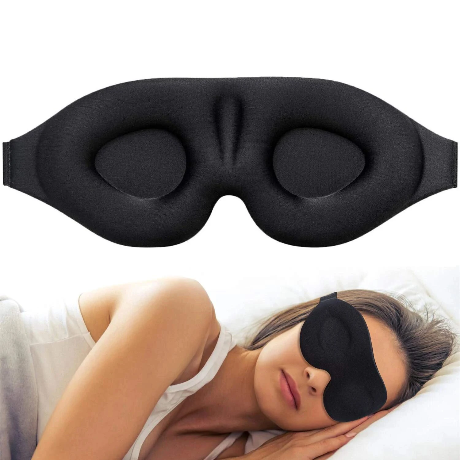 KALOAD Sleep Eye Cover For Men and Women 3D Contour Cup Sleep Concave Molded Night Sleep Blackout Soft and Comfortable Travel For Yoga Nap