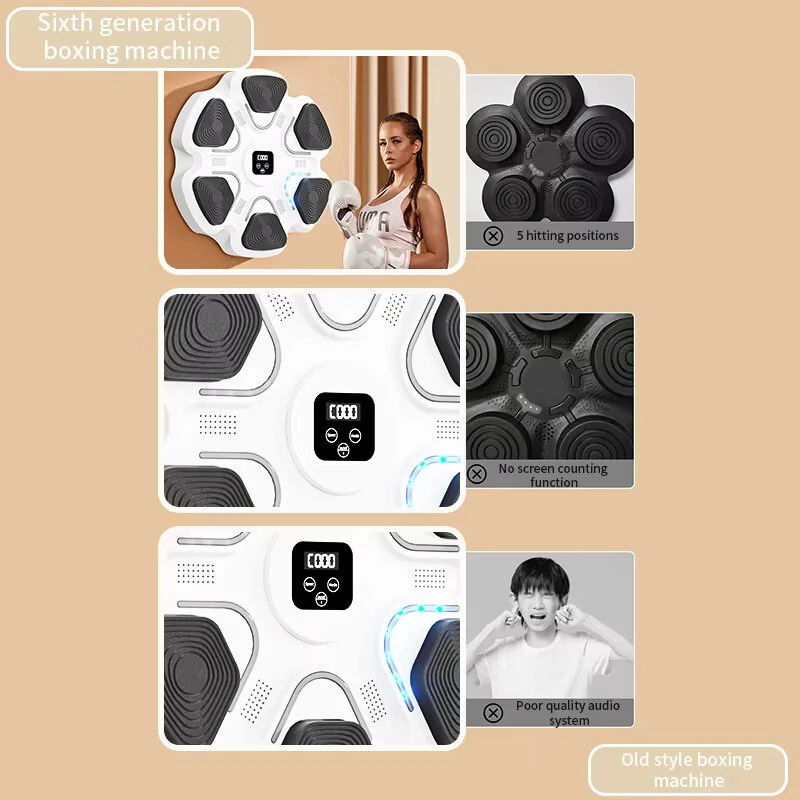 KALOAD Smart Music Punching Target 9 Speed Gradient Adjustment Intelligent Auto Counter Wall Mounted Target Boxing Training Equipment — view 6