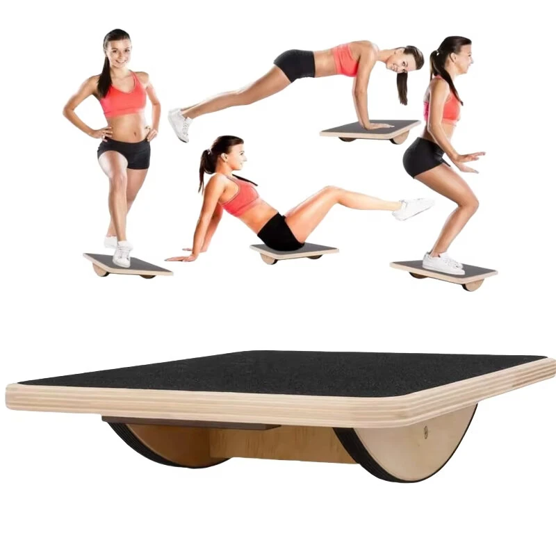KALOAD Wooden Wobble Balance Board Adult Exercises Training Balancing Rocking Board Level Training Balance Pedal Gym Exercise Pad for Home Fitness — KALOAD