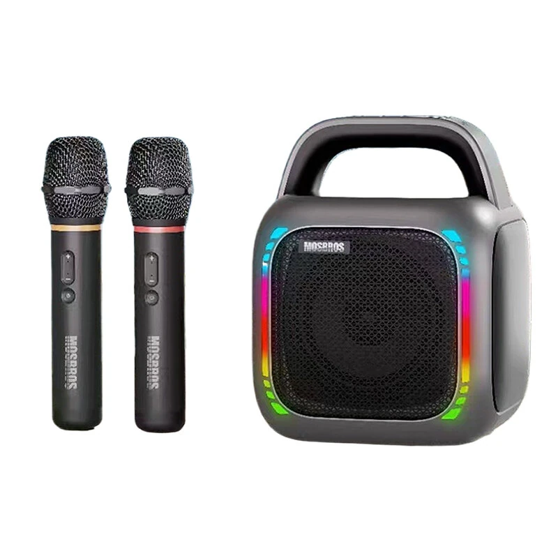 KARABOX 50W bluetooth Speaker Portable Karaoke Speaker with Dual Microphones 360° HD Stereo Surround Sound RGB Light 8000mAh Battery TWS Pairing Support USB AUX TF Card Playback Wireless KTV Speakers — KARABOX