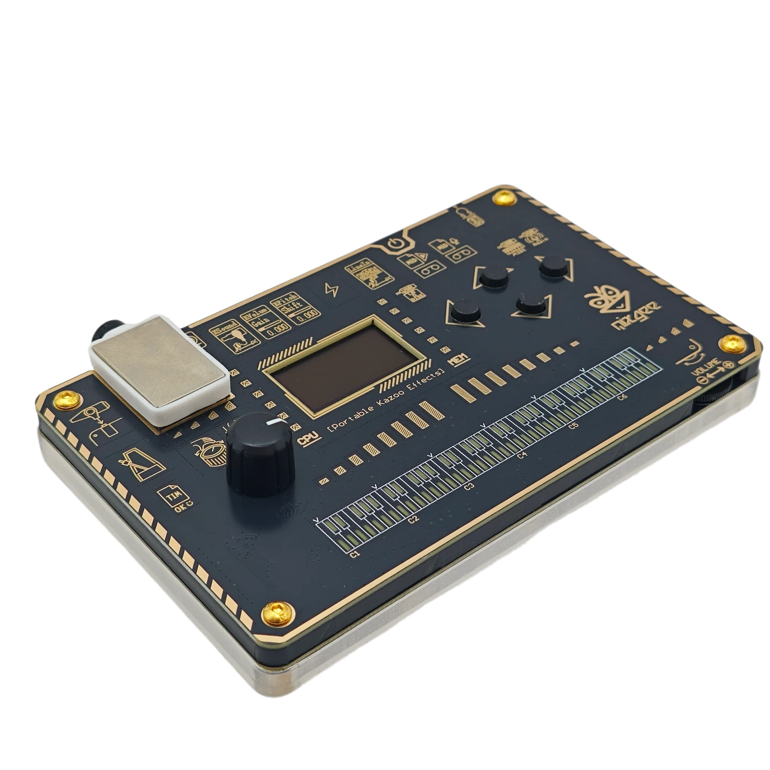 Kazoo Synthesizer Effect Processor 24Bit 48kHz Adjustable Sampling Rate Rechargeable Compatible with Electric Guitar Oscillator Sound Audio Visualization MIDI Patch Sharing Portable Music Device — view 3