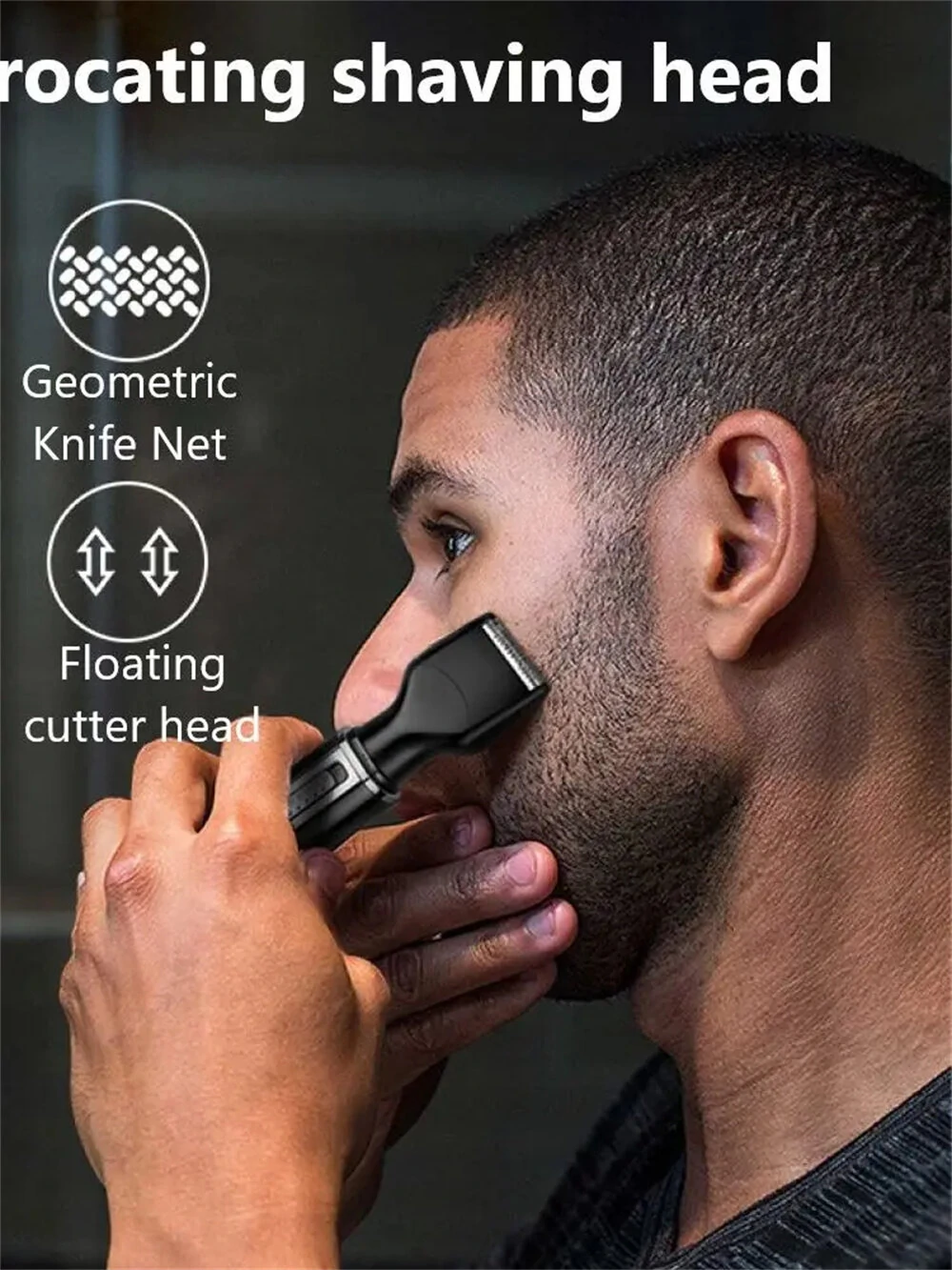 Kemei 4-in-1 Nose Ear Hair Trimmer with High-Quality Stainless Steel Blades Washable and Replaceable Trimming Head Compact Portable Design 60 minutes Working Time with Charging Indicator — view 6