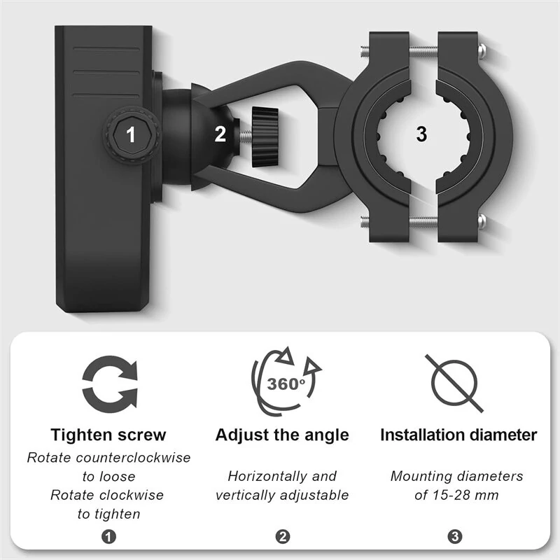 KGVYKL Phone Holder 4.7"-7.2" Adjustable Phone Clip Stand Shockproof Portable Bike Holder Phone Bracket for Bicycle Electric Scooter Motorcycle — view 6