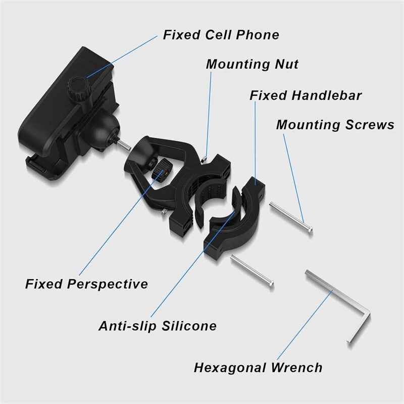 KGVYKL Phone Holder 4.7"-7.2" Adjustable Phone Clip Stand Shockproof Portable Bike Holder Phone Bracket for Bicycle Electric Scooter Motorcycle — view 7