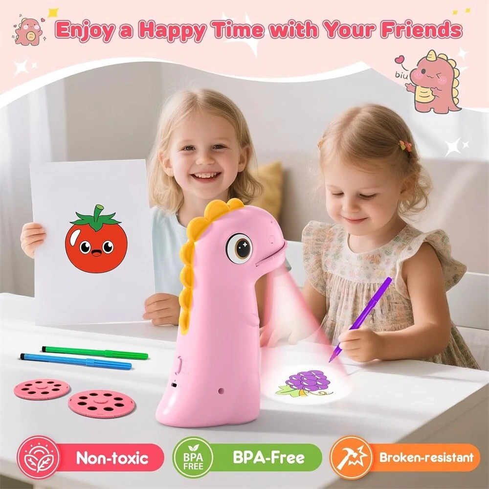 Kids Drawing Projector Trace and Draw Projector Art Sketcher Smart Table LED Light Painting Board Learning Educational Toys Cute Dinosaur Children Toy for Toddlers Boys Girls Birthday Gift — view 7