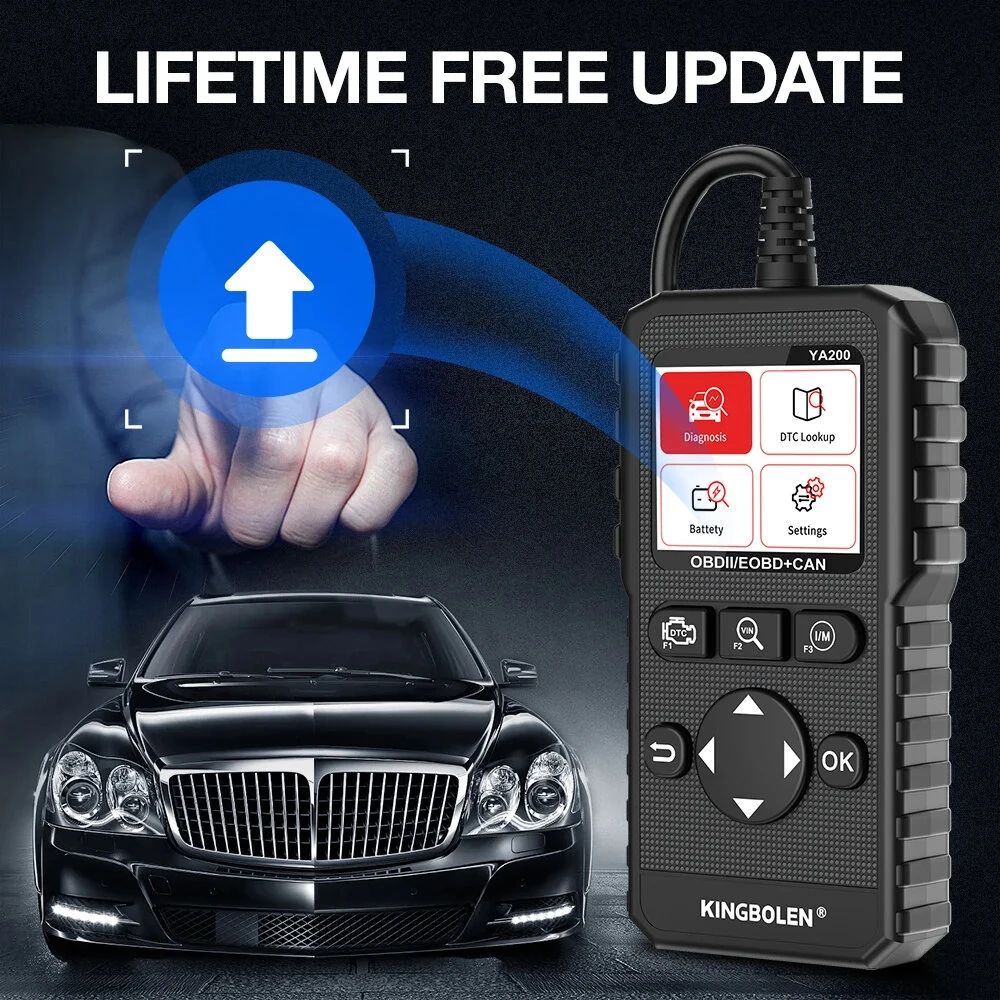 Kingbolen YA200 OBD2 Scanner Multi-Language Car Diagnostic Tool Engine Code Reader DTC Lookup Voltage Test Life Free Update — view 9