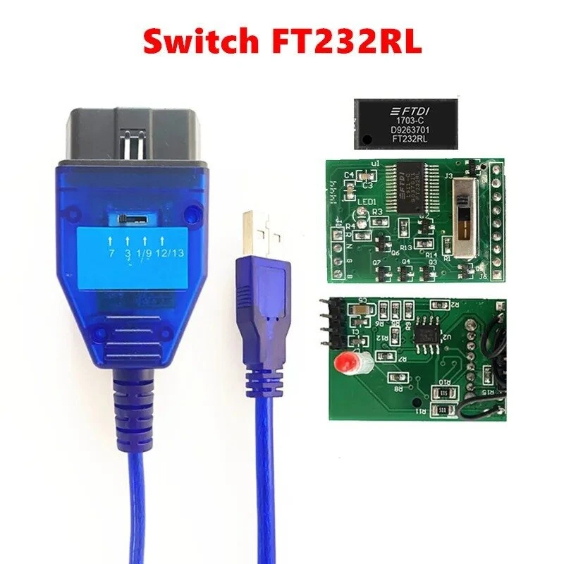 KKL 409.1 CH340 FT232RL KKL 409 Car Diagnostic Cable USB OBDII Car Diagnostic Scanner for Volkswagen/Audi — view 7